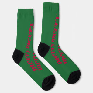 Chaussette Chaussettes vertes brillantes Joyeux Noël Festiv