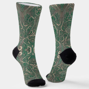 Chaussette Chaussettes vertes Motifs gothiques