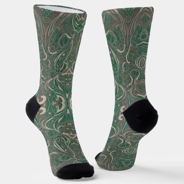 Chaussette Chaussettes vertes Motifs gothiques (Angulaire)