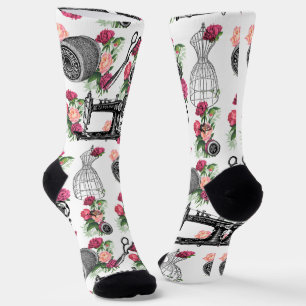 Chaussette Chaussettes vintages et Roses