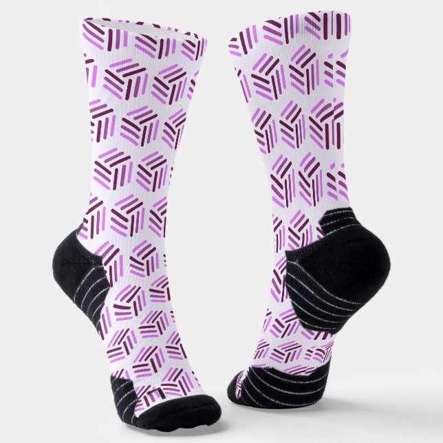 Chaussette Chaussettes violettes et blanches élégantes | Desi (Angulaire)