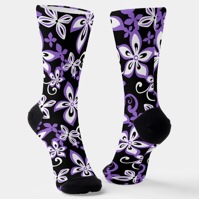 CHAUSSETTE CHAUSSURES ALOHA HAWAII (NOIR/VIOLET) (Angulaire)