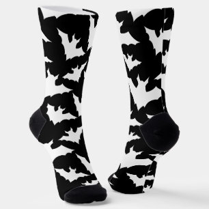 Chaussette Chauve-souris noir et blanc cool motif éffrayant