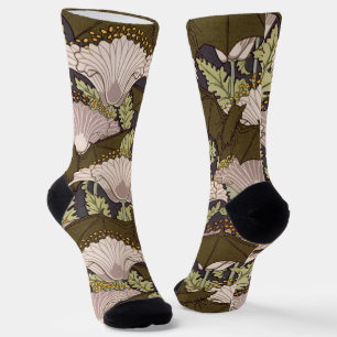 Chaussette Chauves-souris et pavots, Animal & Floral Design A