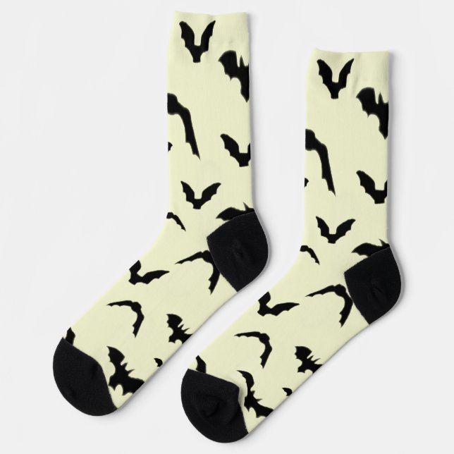 Chaussette Chauves-souris volantes sur jaune (Gauche)