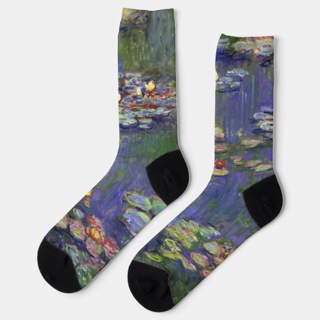 Chaussette Chefs-d'œuvre de peinture de Nymphéas de Monet (Gauche)