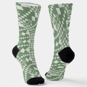 Chaussette Chèques déformées en vert