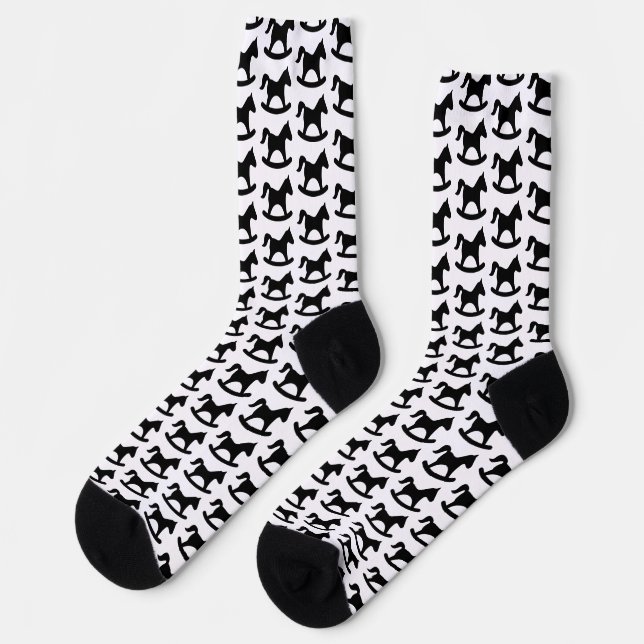 Chaussette Cheval à bascule noir (Gauche)