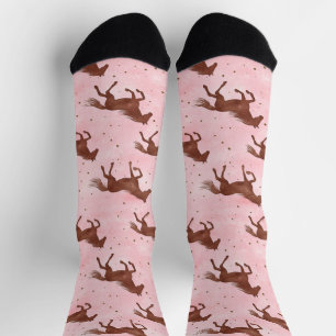 Chaussette Cheval Brown rose