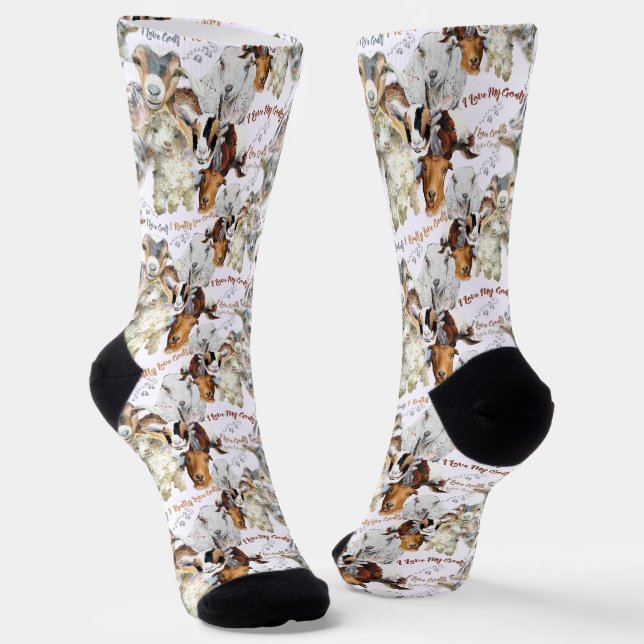 Chaussette Chèvre se reproduit J'aime mes chèvres (Angulaire)