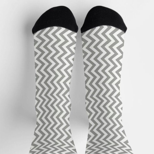 Chaussette Chevron blanc gris (Haut)