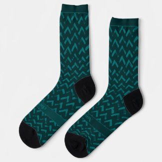 Chaussette Chevron Dark Green and Turquoise Name