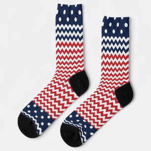 Chaussette Chevron Stripes et Dots Patriotique
