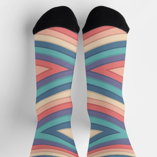 Chaussette Chevron Zigzag Stripes Motif sans couture (Haut)
