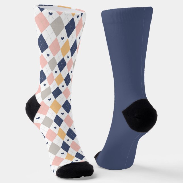 Chaussette Chic Pastel Chic Peach Jacquard Odd Chaussettes Di (Angulaire)
