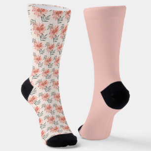 Chaussette Chic Pastel Shabby Peach Floral Odd Chaussettes Di