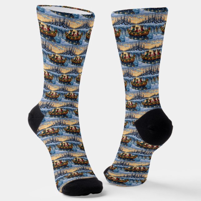 Chaussette Chien Affenpinscher Noël Bateau Fêtes (Angulaire)