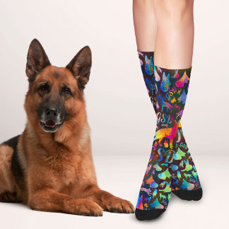 Chaussette Chien berger allemand - GSD Word art motif Chausse