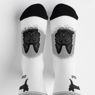 Chaussette Chien de berger allemand noir avec nom personnalis