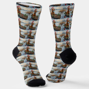Chaussette Chien de chasse de Noël Retriever de la baie de Ch