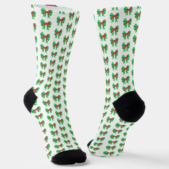 Chaussette Chien de Noël Chien de Noël Chien Bow Silhouette (Angulaire)