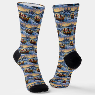 Chaussette Chien d'eau portugais Noël Bateau Fêtes