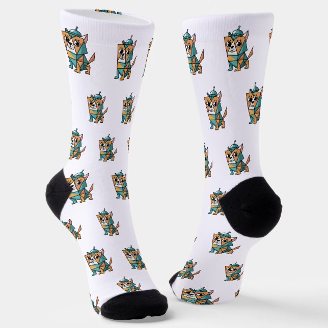 Chaussette Chien Géométrique Coloré (Angulaire)