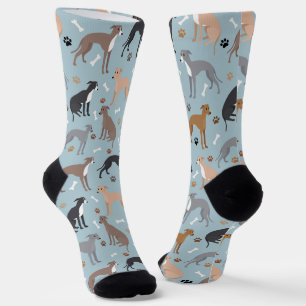 Chaussette Chien gris italien os et pattes chaussettes