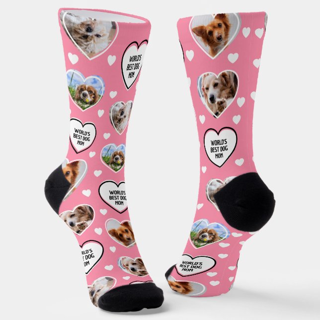 Chaussette CHIEN MOM Personnalisé 4 Animal Chat Chien Coeur P (Angulaire)