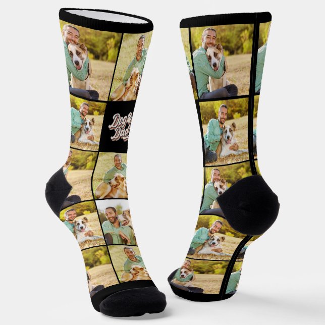 Chaussette Chien Papa Retro Novelty Photo (Angulaire)