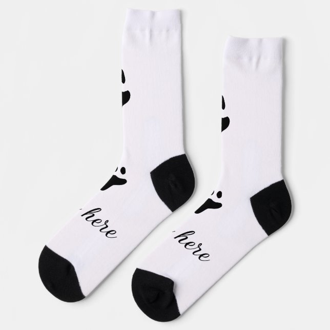 Chaussette Chien patte noir animal ajouter nom texte animal p (Gauche)