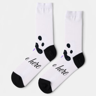 Chaussette Chien patte noir animal ajouter nom texte animal p