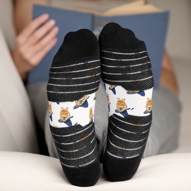 Chaussette Chien Sorcière Citrouille (Fond)