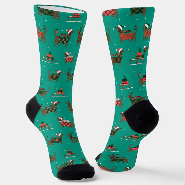 Chaussette Chien teckel de Noël (Angulaire)