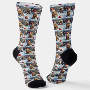 Chaussette Chien Terrier Cairn Enjoué Creusant pour Noël T