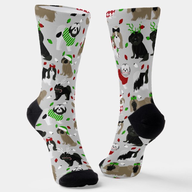 Chaussette Chiens de Noël Chih Tzu (Angulaire)