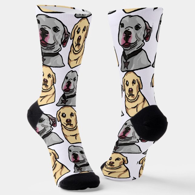 Chaussette Chiens Mignons Mèmes (Angulaire)