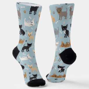 Chaussette Chihuahua os et balais chaussettes