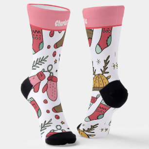 Chaussette Choc De Noël Personnalisé Et Motif Mitten