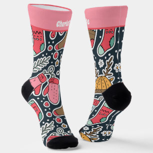 Chaussette Choc De Noël Personnalisé Et Motif Mitten