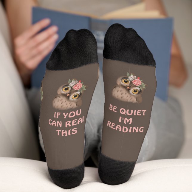 Chaussette Chouette mignonne et chaussettes de texte amusante (Fond)