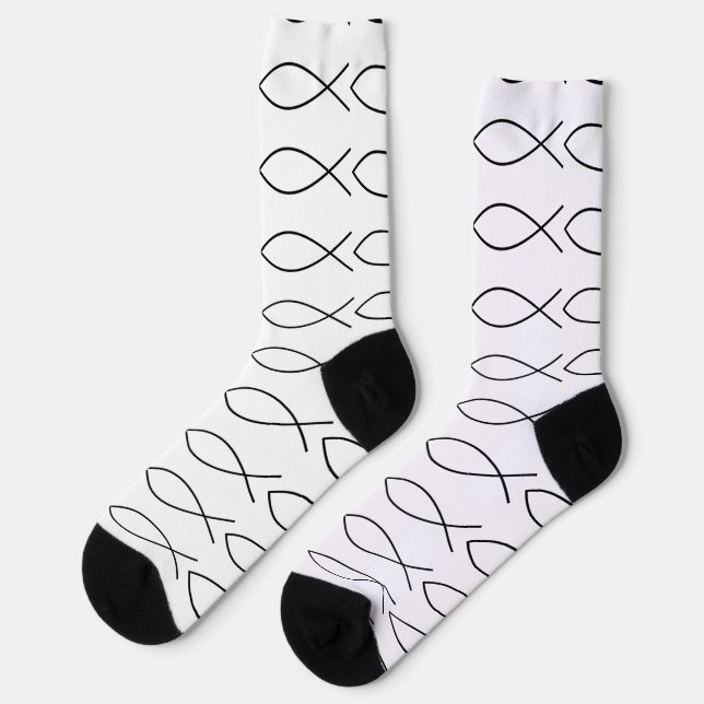 Chaussette Christian Fish Symbol Ichthys Thunder_Cove (Gauche)