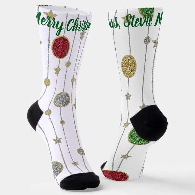 Chaussette Christmas Socks Glitter Garland (Angulaire)