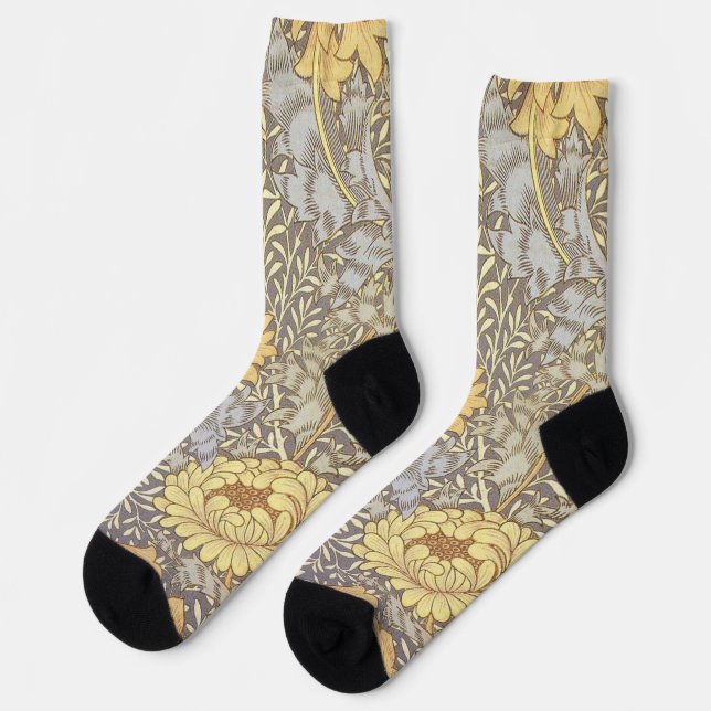 Chaussette Chrysanthème Fleurs de Mère en Fleur de William Mo (Gauche)