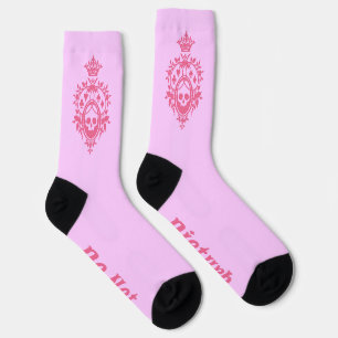 Chaussette Cimier rose avec le crâne et les chaussettes de ca