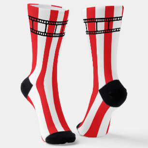 Chaussette Cinéma Amateur de Cinéma Rayures et Planche à Clap