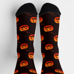 Chaussette Citrouille D'Halloween, Citrouille Orange Trou Ou 