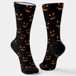 Chaussette Citrouille Jack O'Lantern Halloween motif noir coo