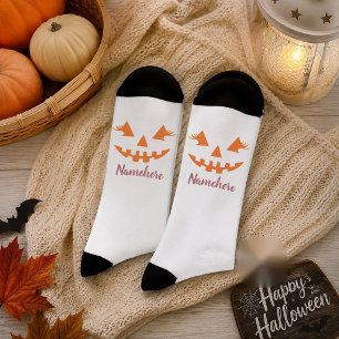 Chaussette Citrouille personnalisée Jack O Lantern Féminine H