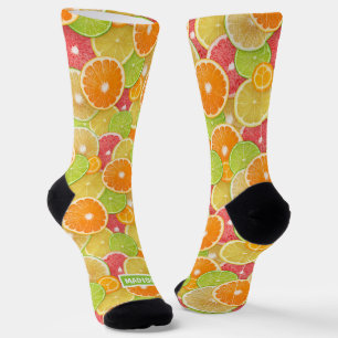 Chaussette Citrus coloré nom personnalisé
